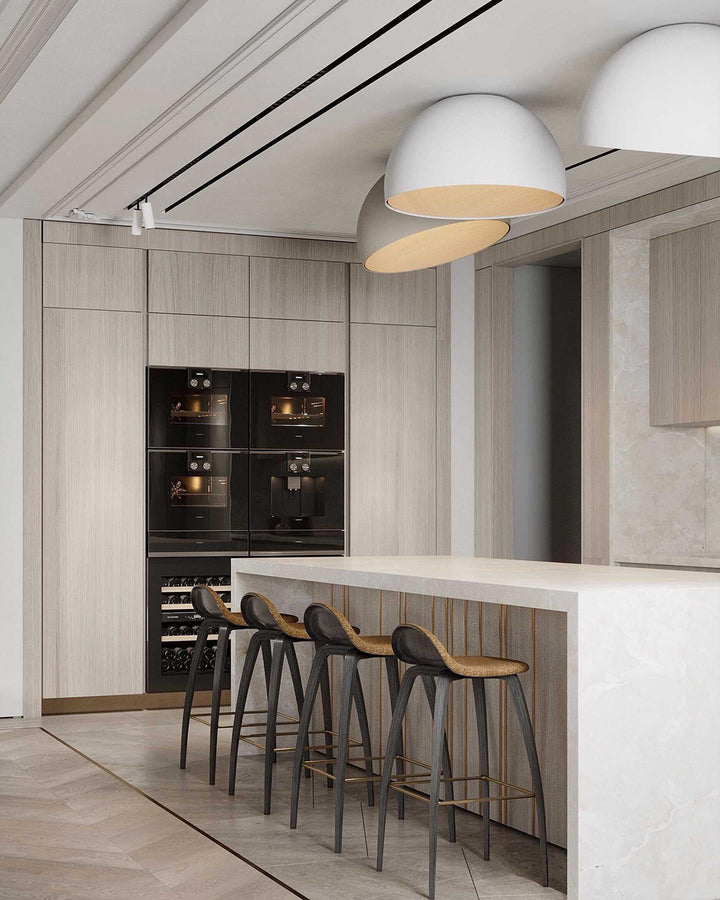 Lampe de Plafond Dôme en Bois Intérieur Chaleureux Moderne Minimaliste - Neutralighting