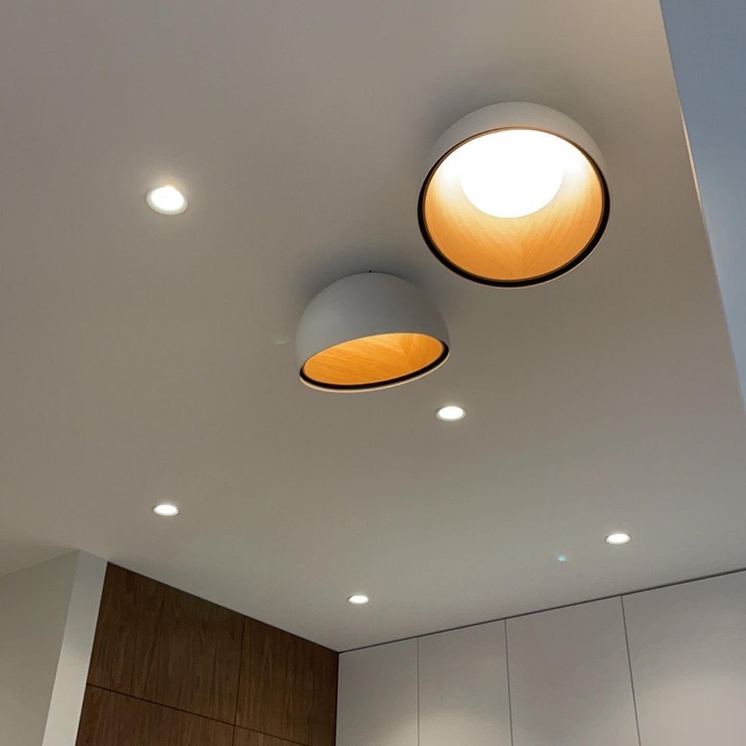Lampe de Plafond Dôme en Bois Intérieur Chaleureux Moderne Minimaliste - Neutralighting