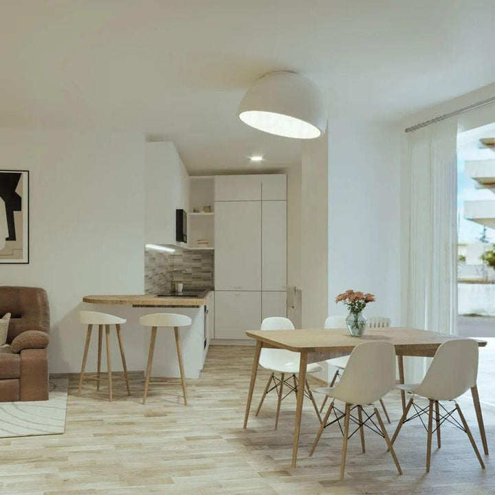Lampe de Plafond Dôme en Bois Intérieur Chaleureux Moderne Minimaliste - Neutralighting