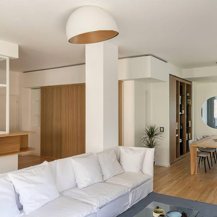 Lampe de Plafond Dôme en Bois Intérieur Chaleureux Moderne Minimaliste - Neutralighting