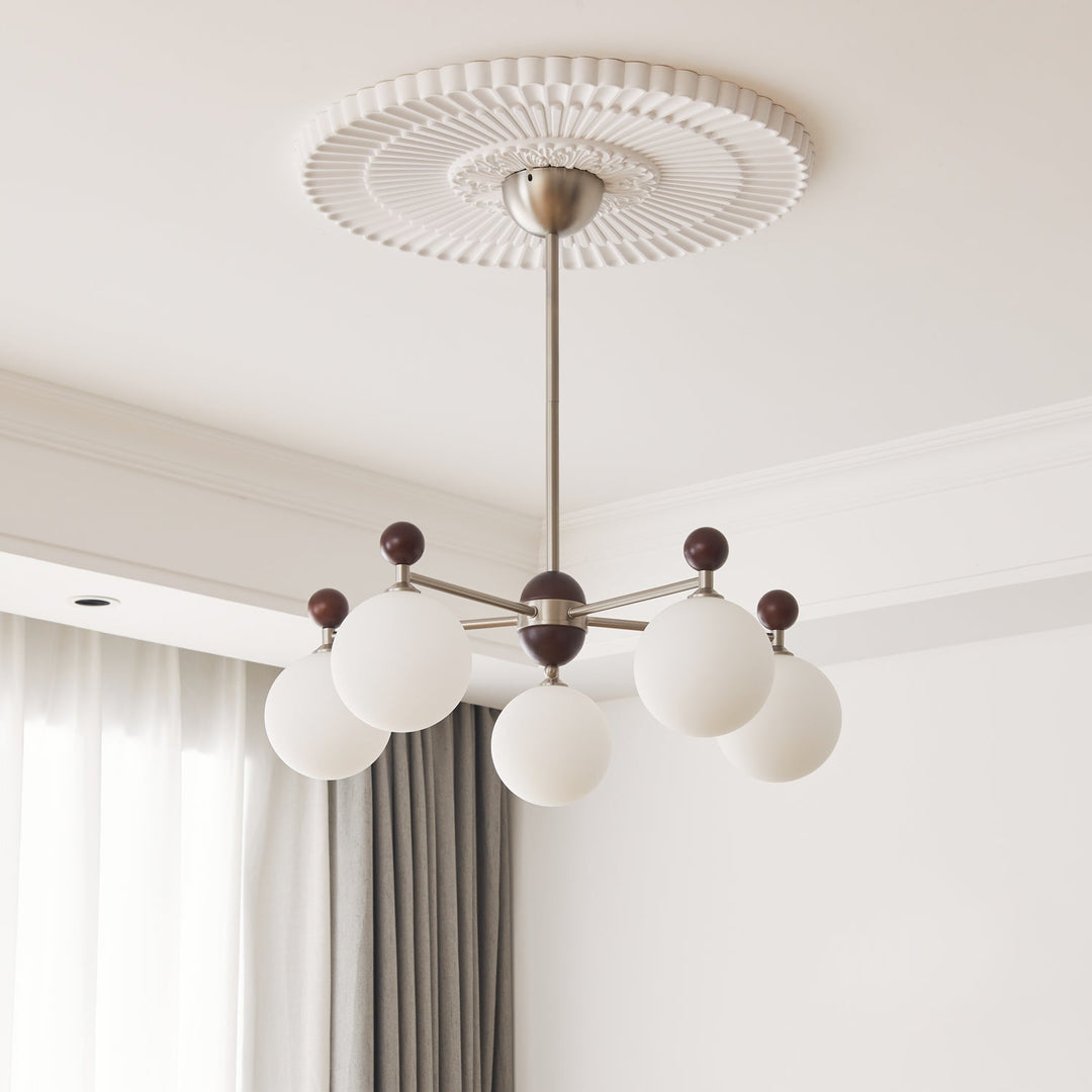Cimirora Chandelier Bois Verre Élégance Traditionnelle - Neutralighting