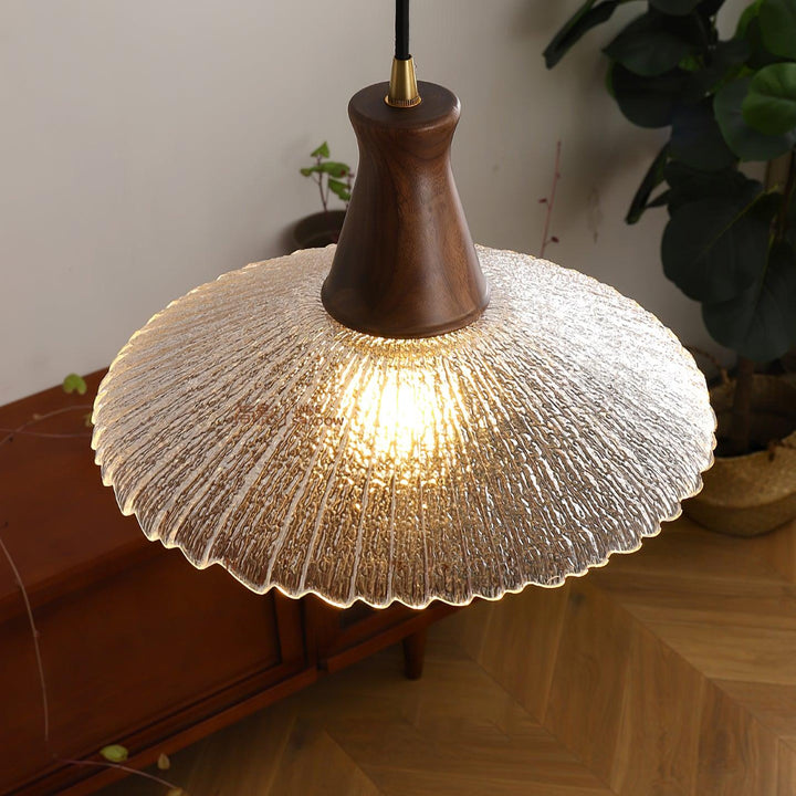 Eikon Lampe Suspendue Noyer Verre Texturé Élégant - Neutralighting
