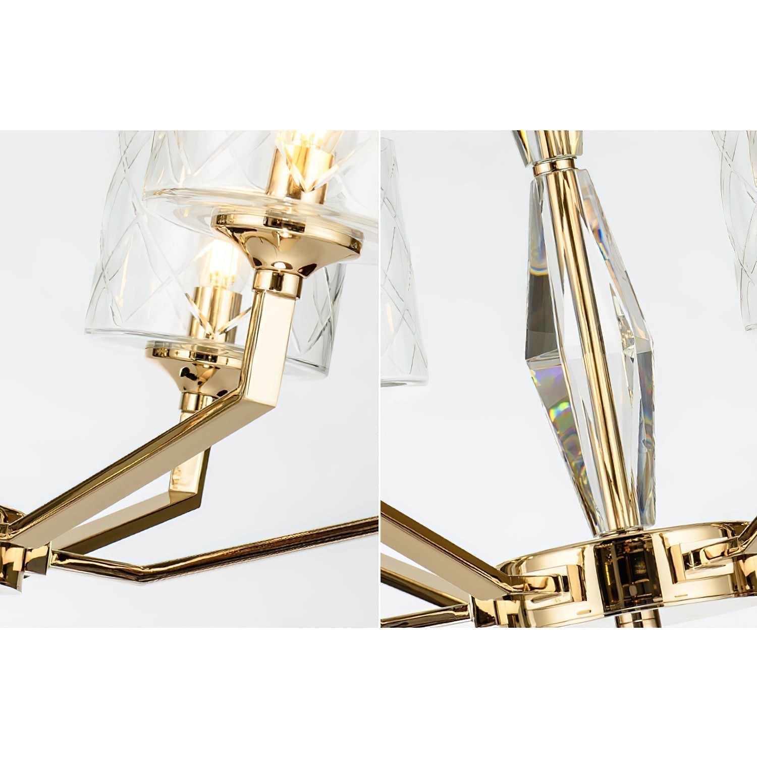 Dew Lustre Laiton Verre Luxe Postmoderne - Neutralighting