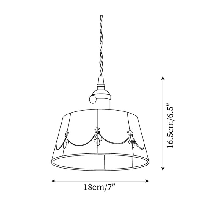 Eliana Suspension Main Peint Florale Verre Vintage - Neutralighting