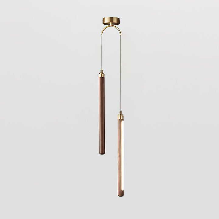 Kyoto Noyer Laiton Linéaire Suspension Lumière - Neutralighting