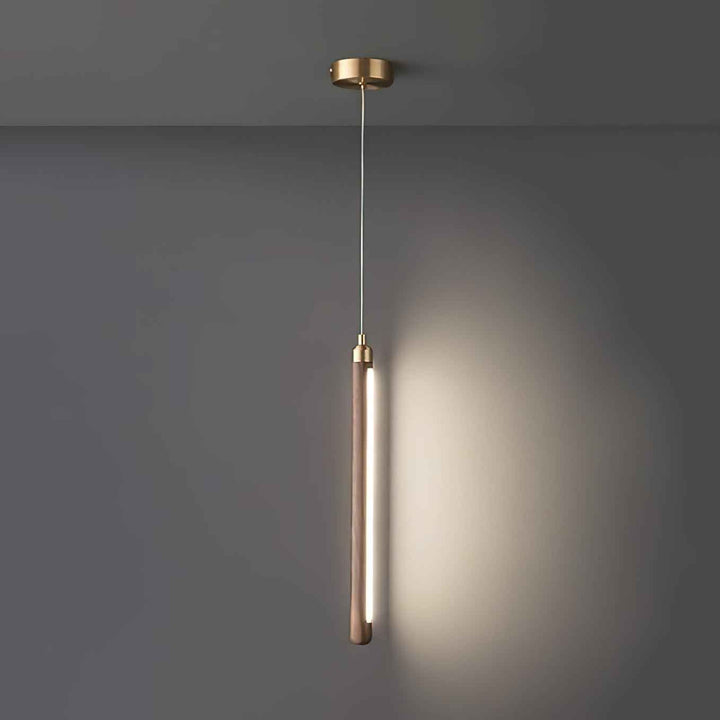 Kyoto Noyer Laiton Linéaire Suspension Lumière - Neutralighting