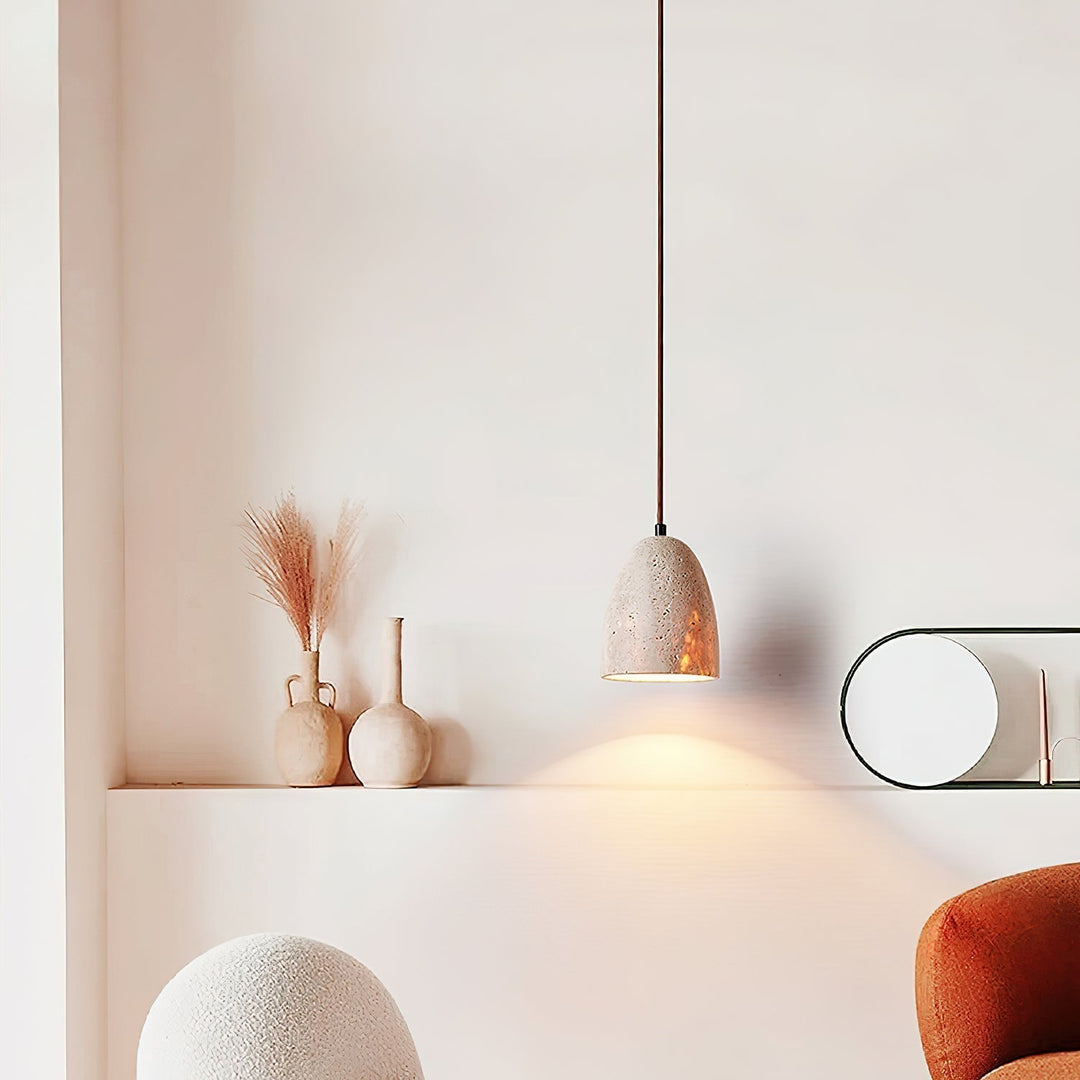 Evtheira Suspension Conique en Travertin - Neutralighting