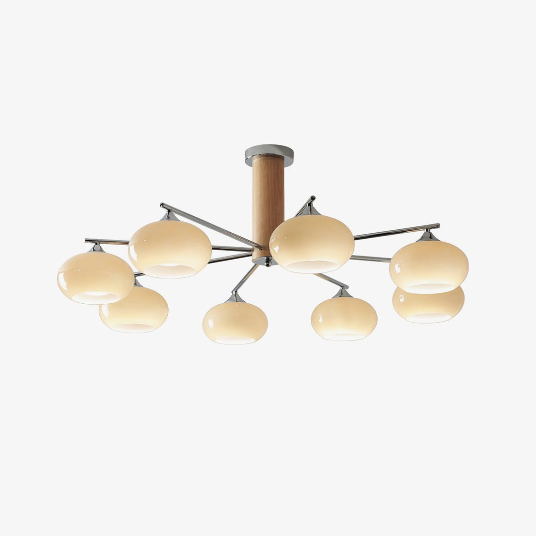Lustra Chandelier en Verre Persimmon Mid-Century 8 Lumières - Neutralighting