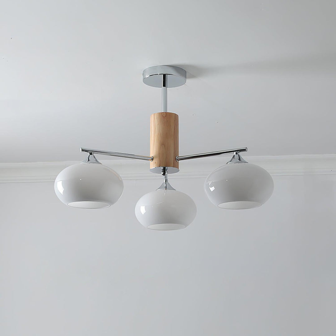 Lustra Chandelier en Verre Persimmon Mid-Century 8 Lumières - Neutralighting