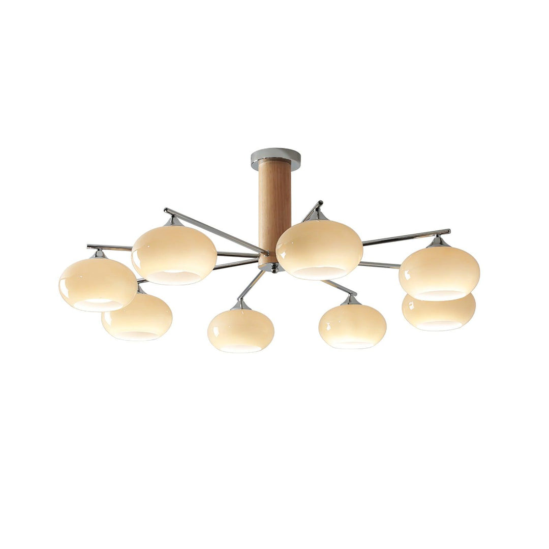 Lustra Chandelier en Verre Persimmon Mid-Century 8 Lumières - Neutralighting