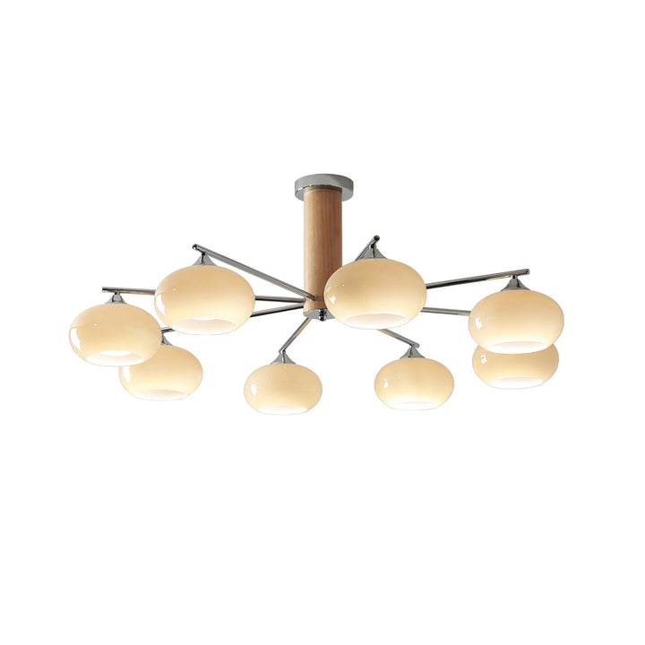 Lustra Chandelier en Verre Persimmon Mid-Century 8 Lumières - Neutralighting
