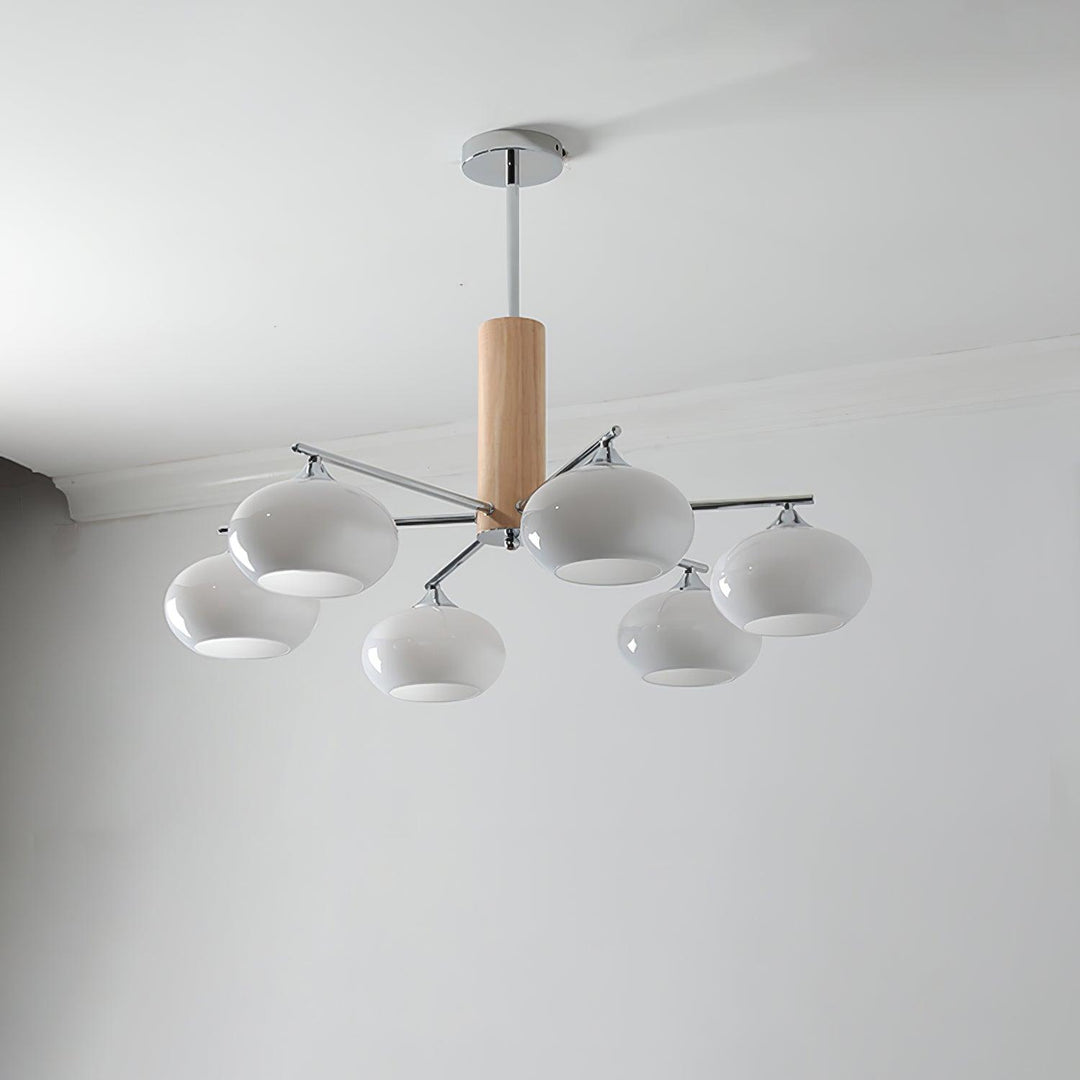 Lustra Chandelier en Verre Persimmon Mid-Century 8 Lumières - Neutralighting