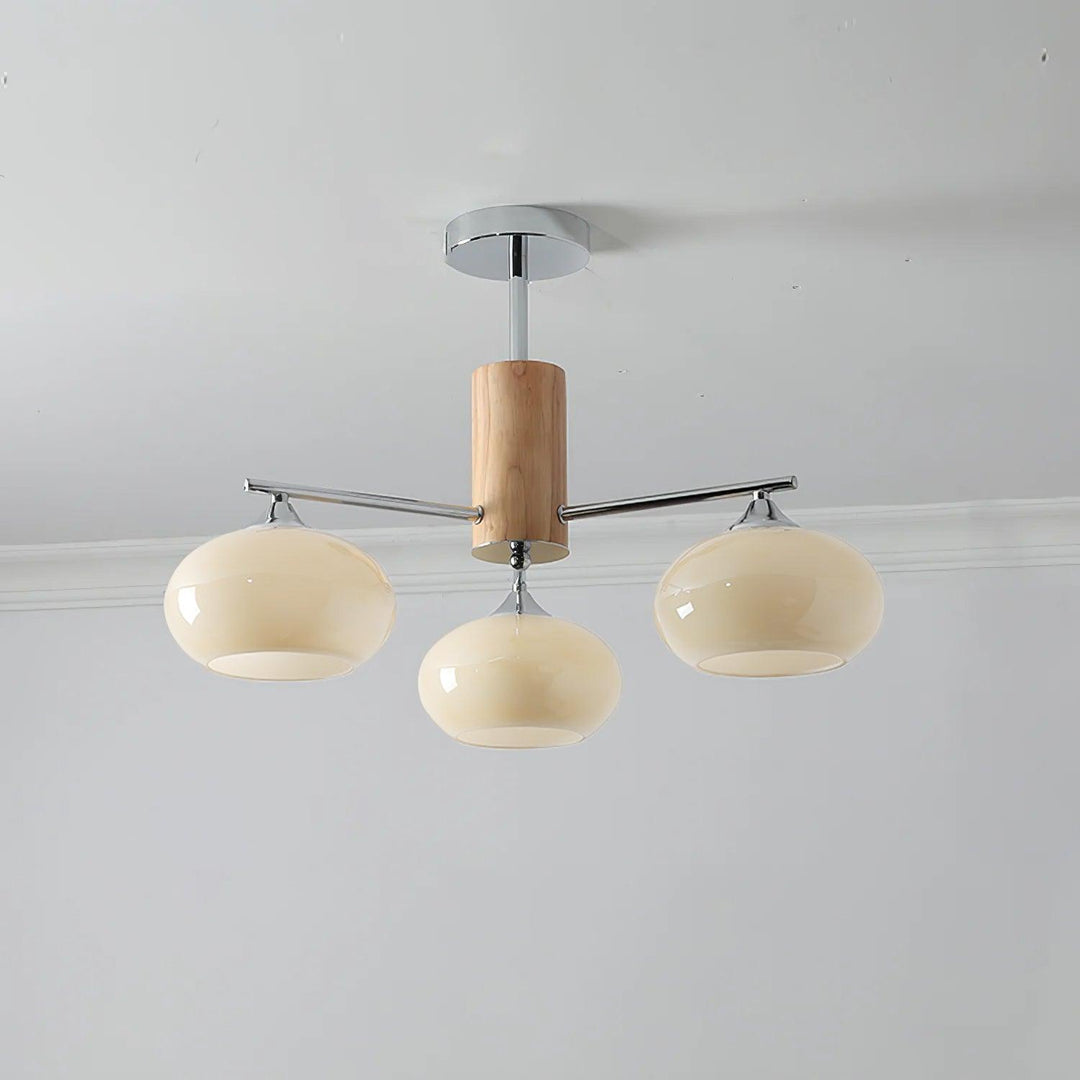 Lustra Chandelier en Verre Persimmon Mid-Century 8 Lumières - Neutralighting