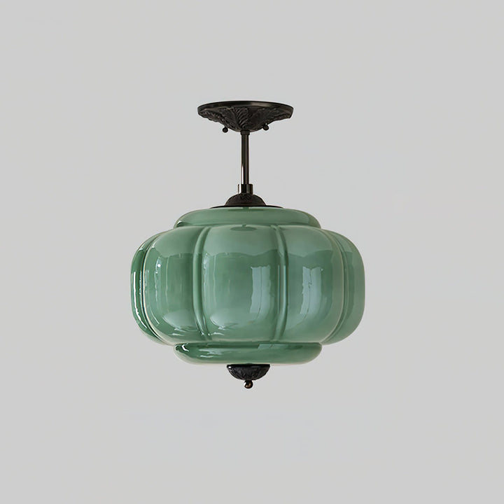 Eldio Lampe Plafond Semi-Encastrée en Verre Vert - Neutralighting