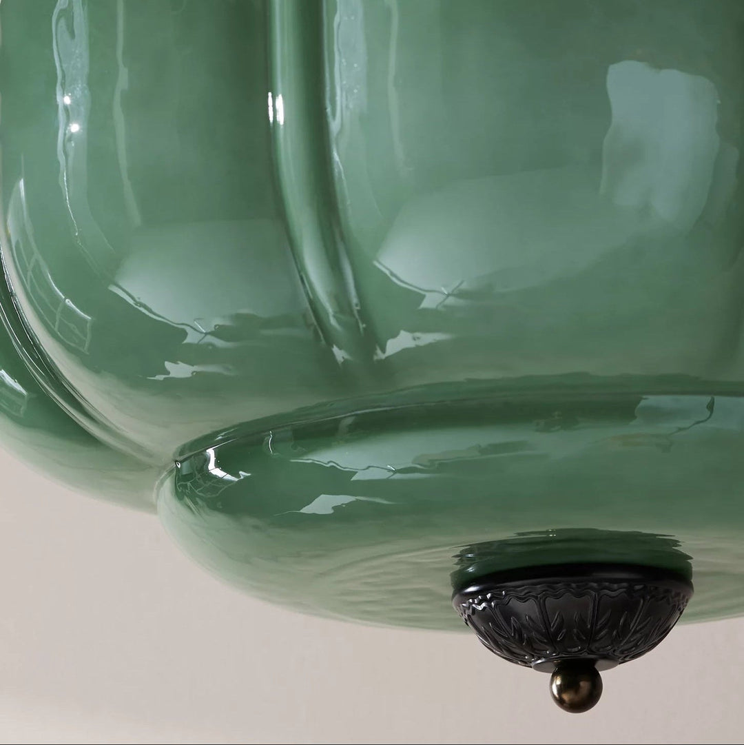 Eldio Lampe Plafond Semi-Encastrée en Verre Vert - Neutralighting