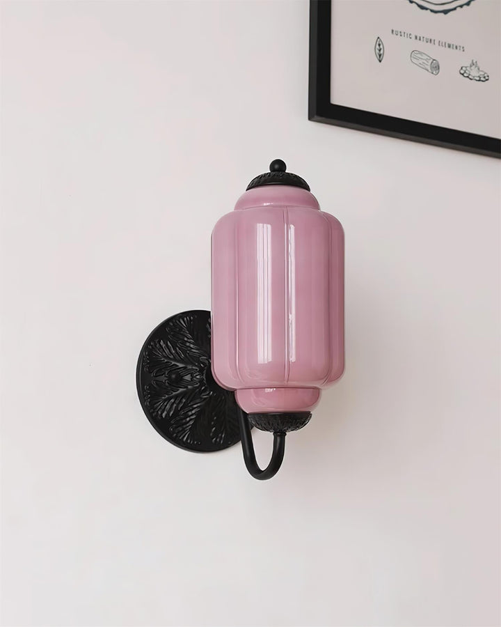 Melvane Applique murale vintage en verre rose - Neutralighting