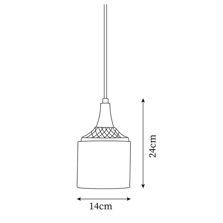 Lampe Pendante Abat-jour en Verre Blanc Tourné Marron Vintage - Neutralighting