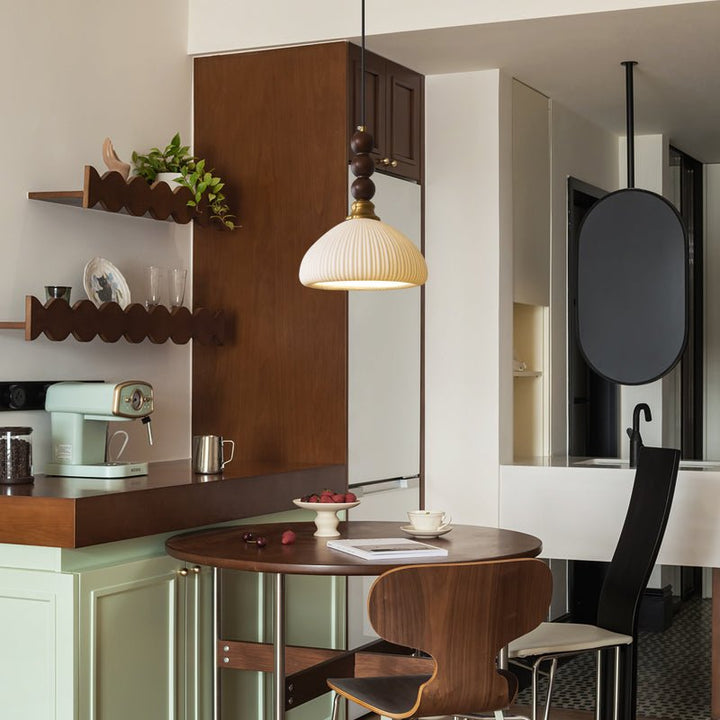 Avshaara Suspension en Tissu Vintage et Bois - Neutralighting