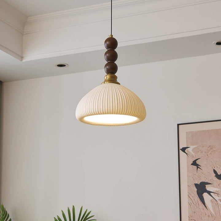 Avshaara Suspension en Tissu Vintage et Bois - Neutralighting