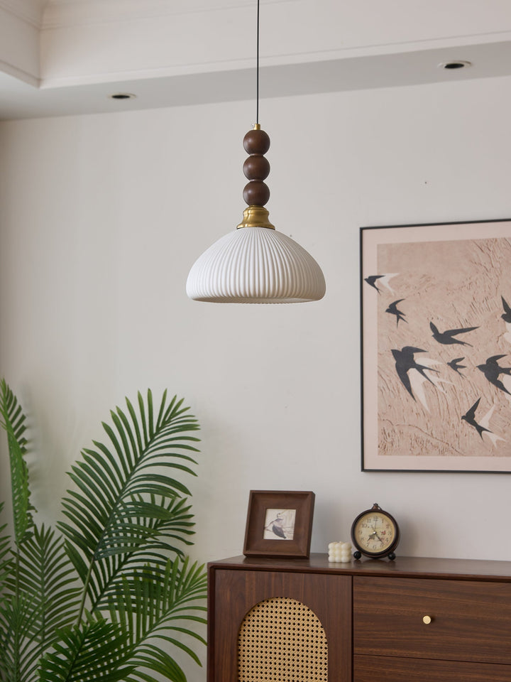 Avshaara Suspension en Tissu Vintage et Bois - Neutralighting