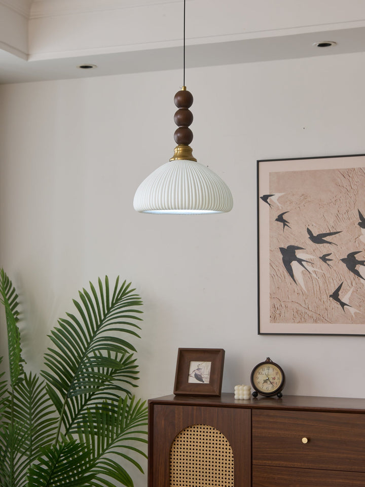 Avshaara Suspension en Tissu Vintage et Bois - Neutralighting