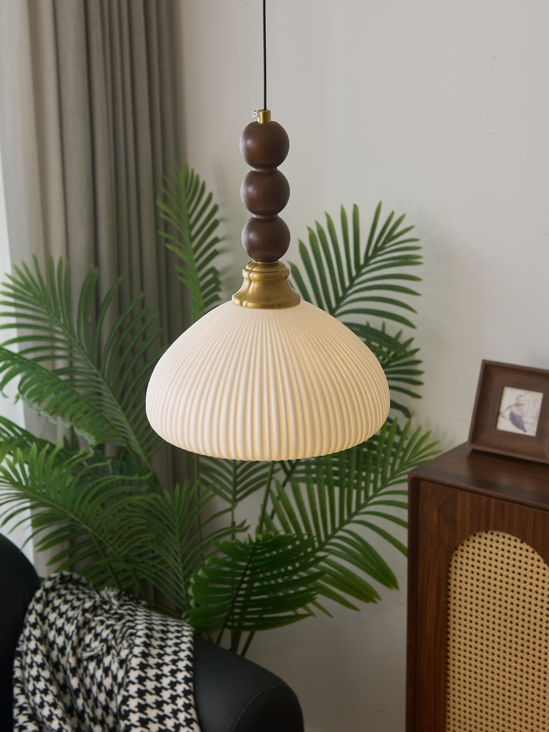 Avshaara Suspension en Tissu Vintage et Bois - Neutralighting