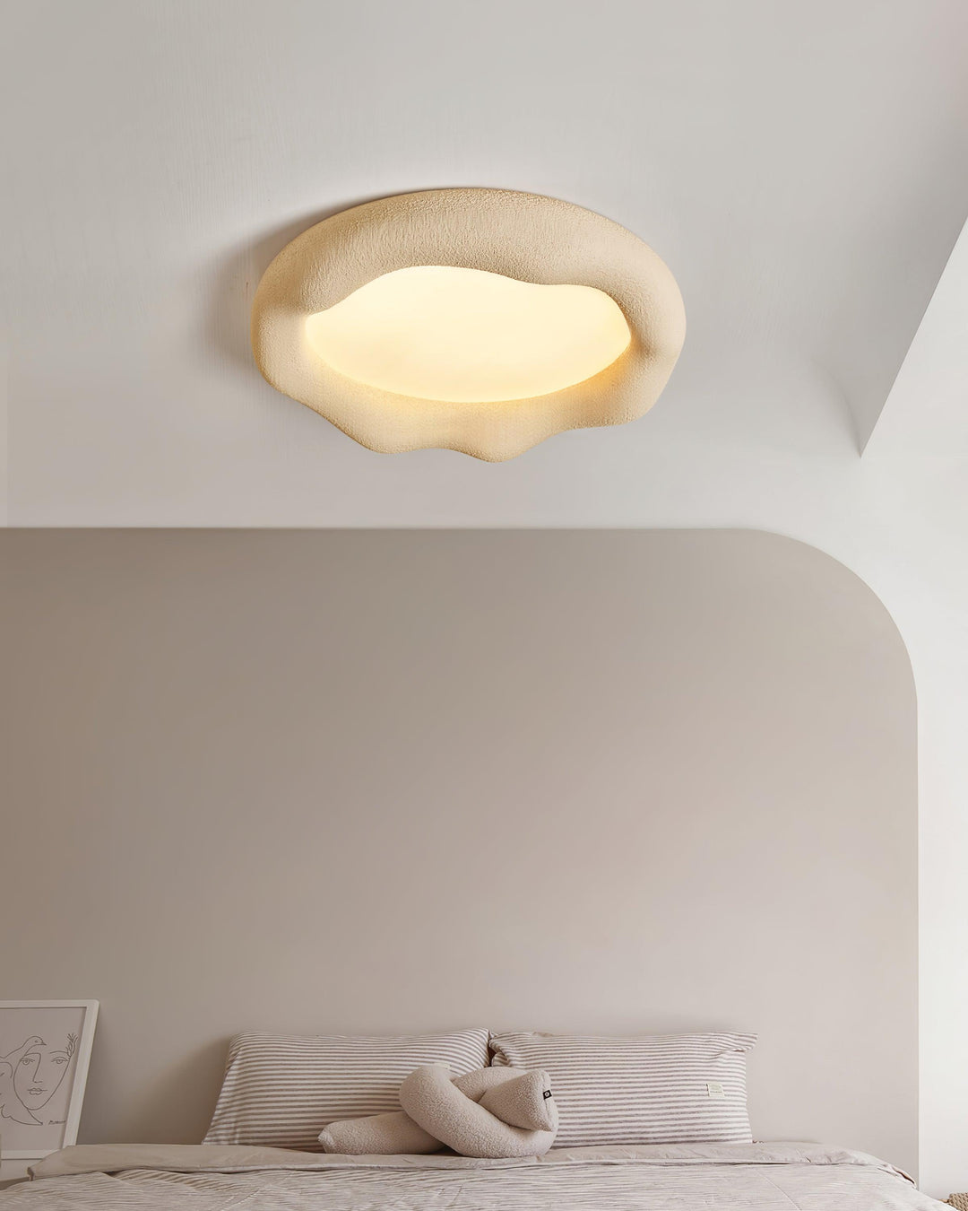 Vesperin Plafonnier en résine organique et fibre de verre, couleur beige - Neutralighting