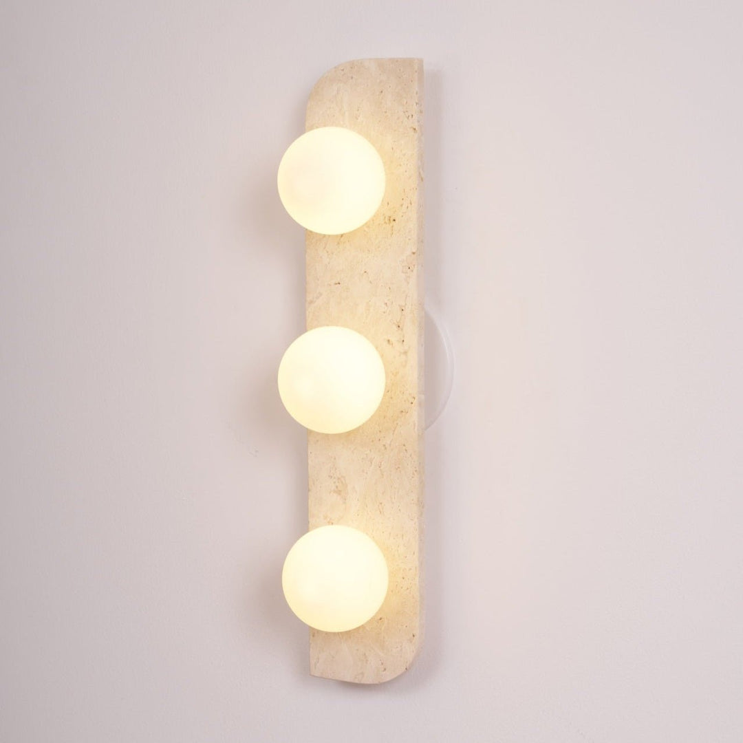 Zophaor Minimalist Travertine Plug-In Wall Light - Neutralighting