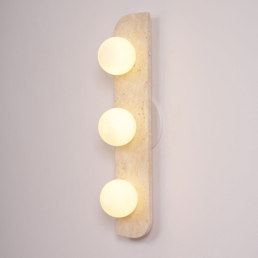 Zophaor Minimalist Travertine Plug-In Wall Light - Neutralighting