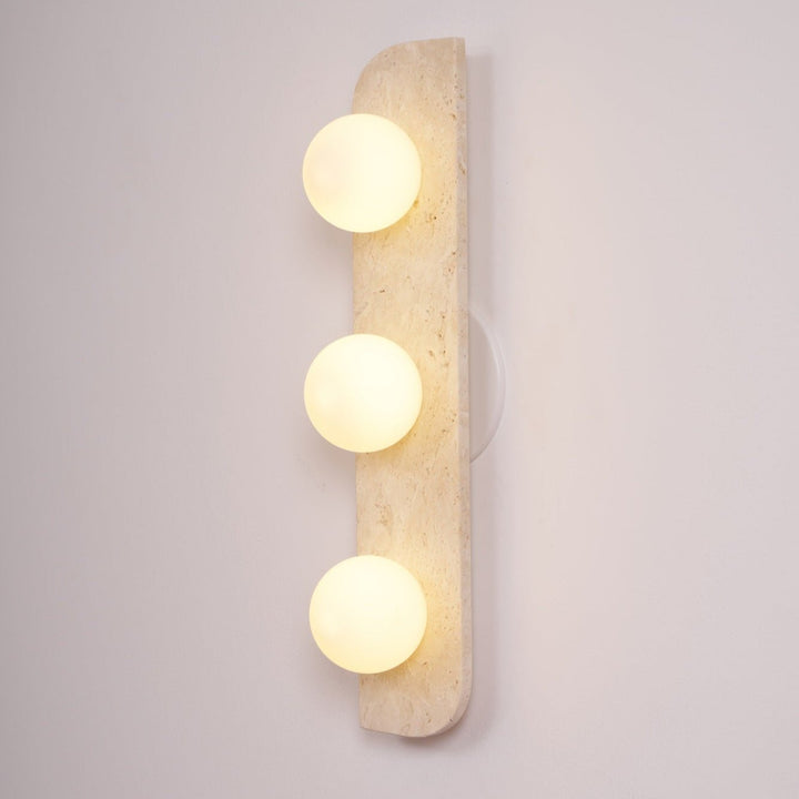 Zophaor Minimalist Travertine Plug-In Wall Light - Neutralighting