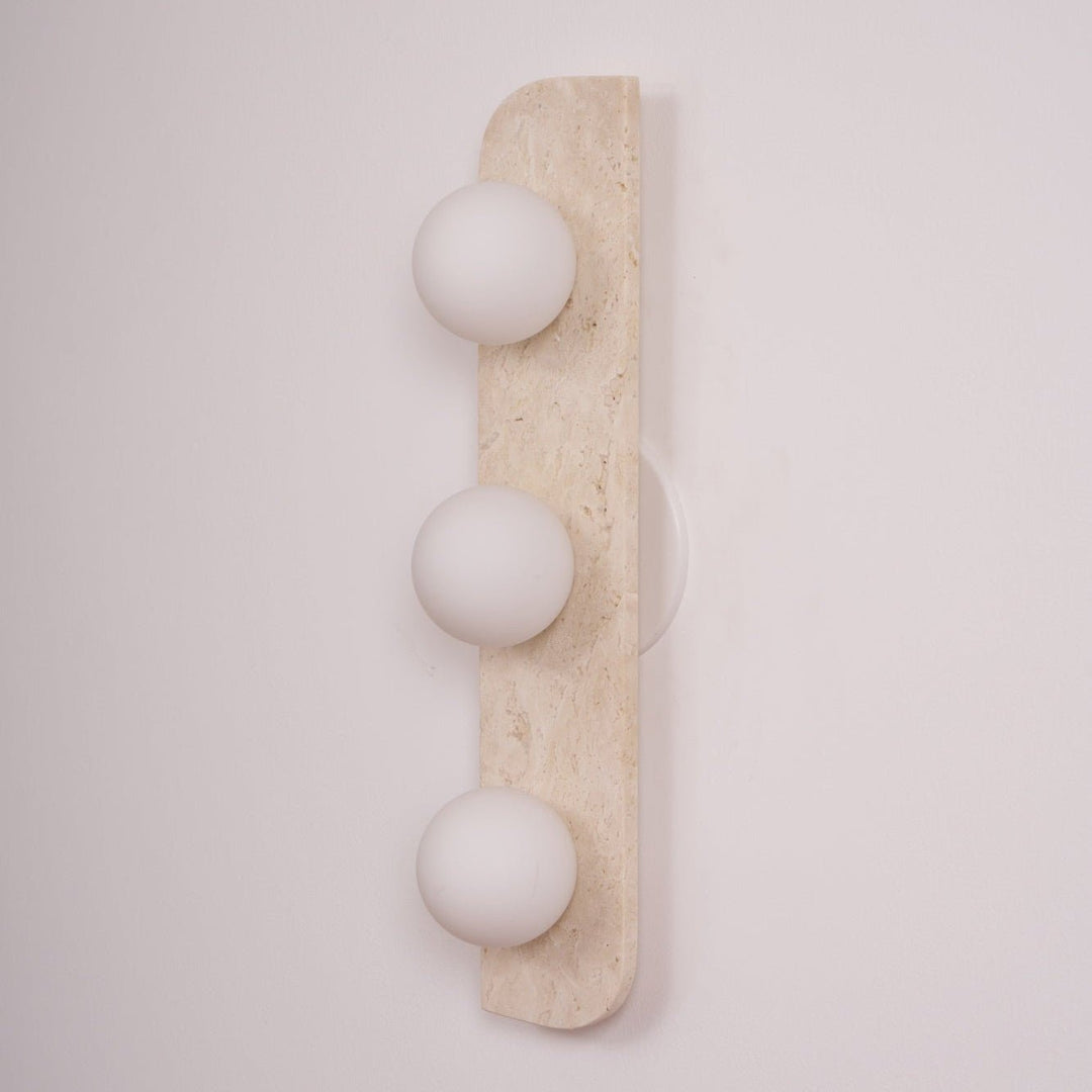 Zophaor Minimalist Travertine Plug-In Wall Light - Neutralighting