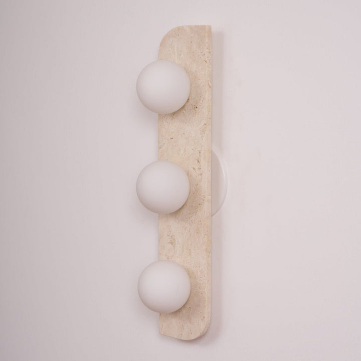 Zophaor Minimalist Travertine Plug-In Wall Light - Neutralighting