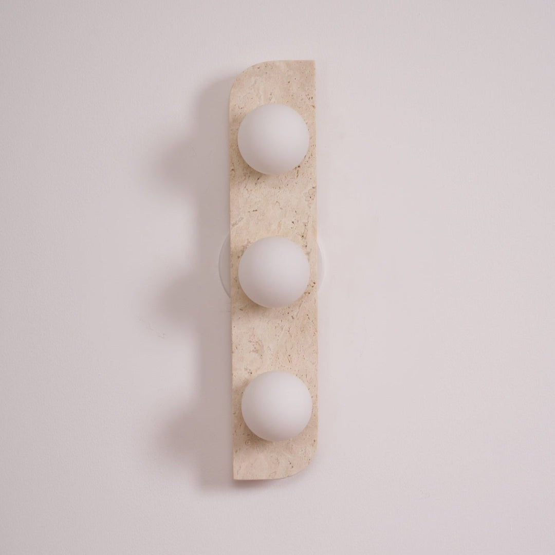 Zophaor Minimalist Travertine Plug-In Wall Light - Neutralighting