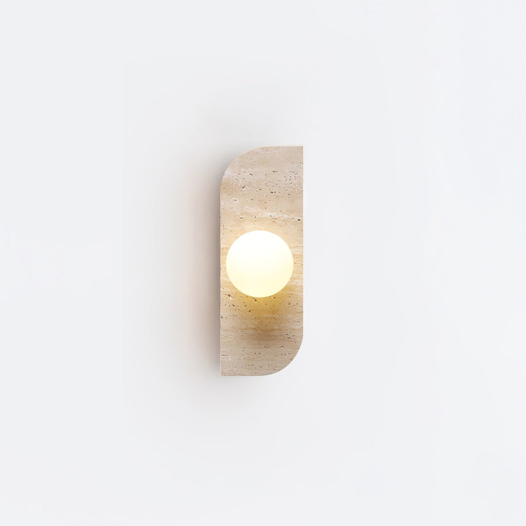 Zophaor Minimalist Travertine Plug-In Wall Light - Neutralighting