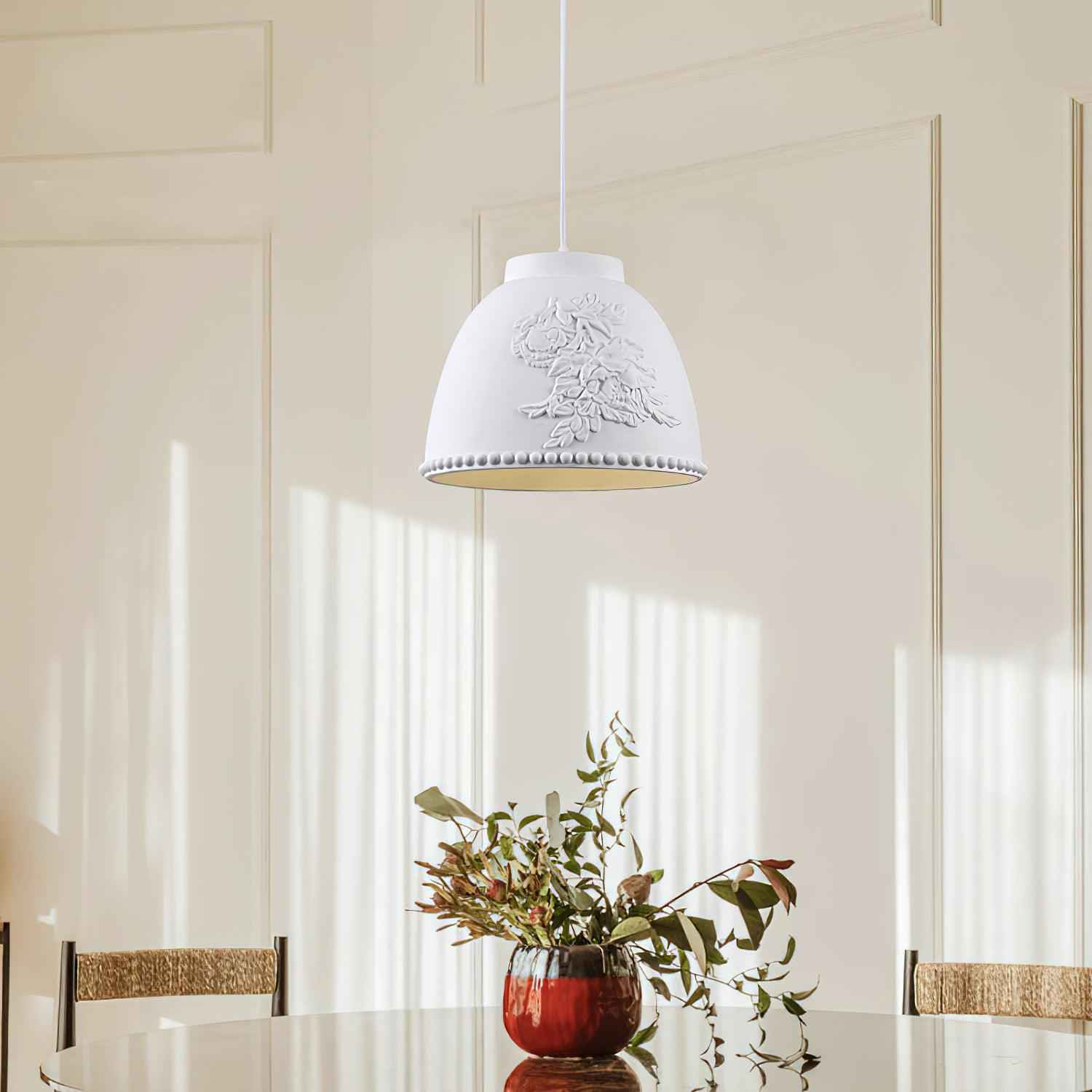 Lampe Floral en Métal – Design Contemporain