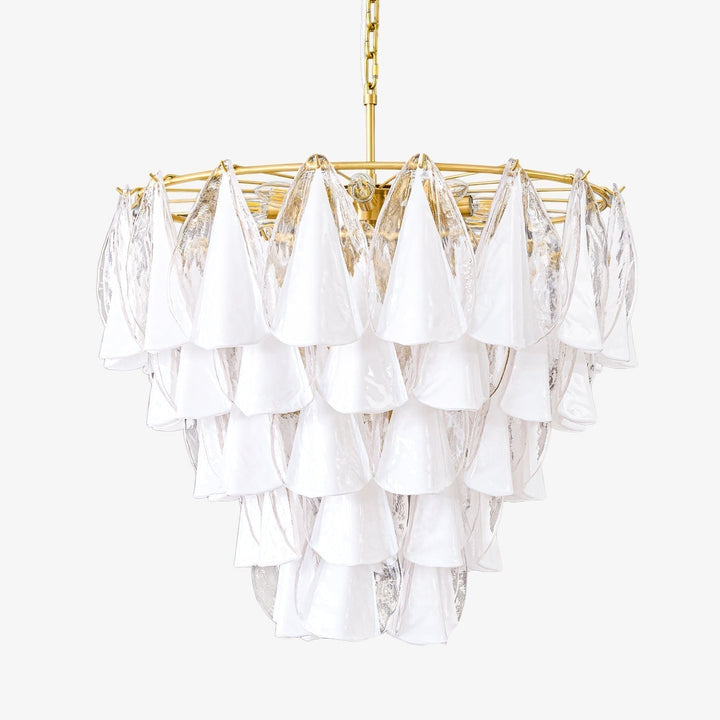 Aurora Lustre Blanc Feuille Verre Superposé Moderne - Neutralighting