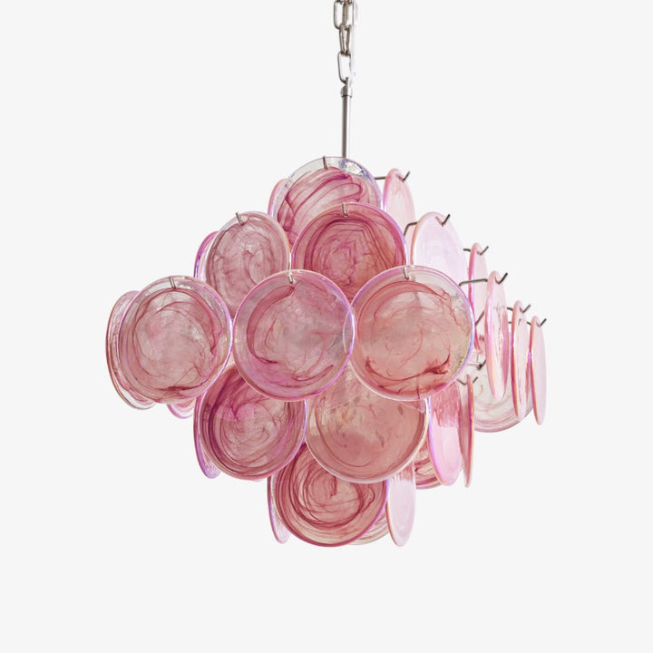 Aurora Lustre Rose Verre Disque Superposé Romantique - Neutralighting