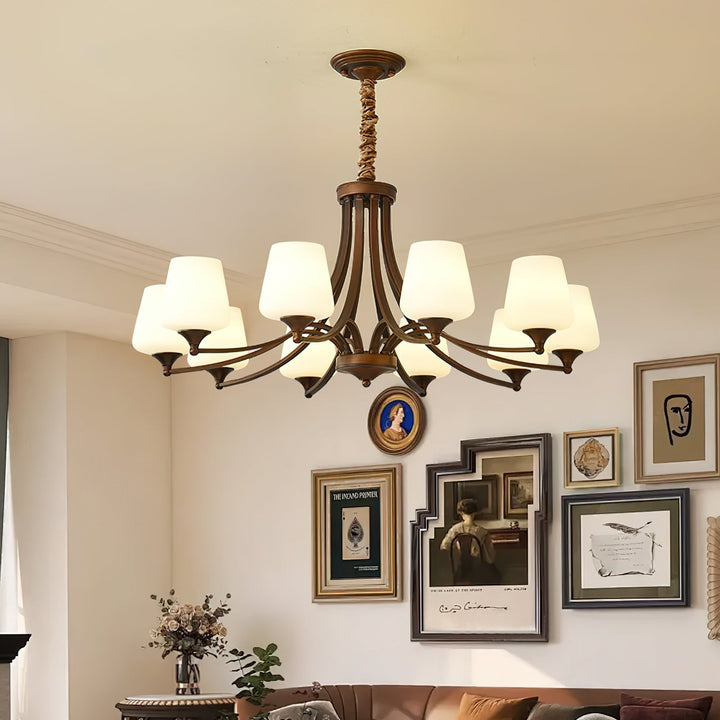 Ulrinara Chandelier Laiton Verre Luxe Postmoderne Salon - Neutralighting