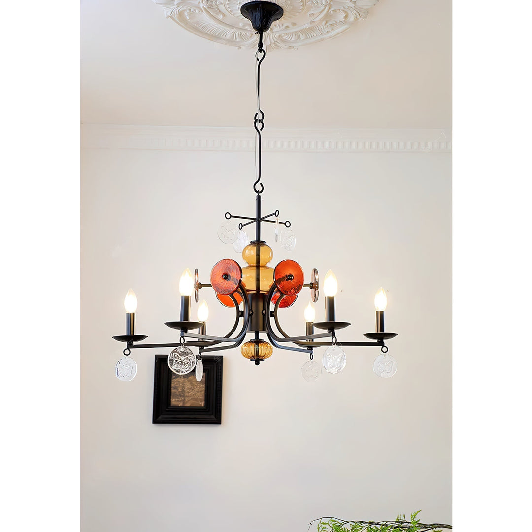 Anorion Chandelier Métal Verre Luxe Vintage Salon - Neutralighting