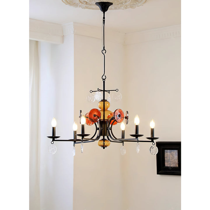 Anorion Chandelier Métal Verre Luxe Vintage Salon - Neutralighting