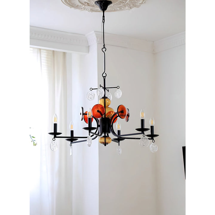 Anorion Chandelier Métal Verre Luxe Vintage Salon - Neutralighting