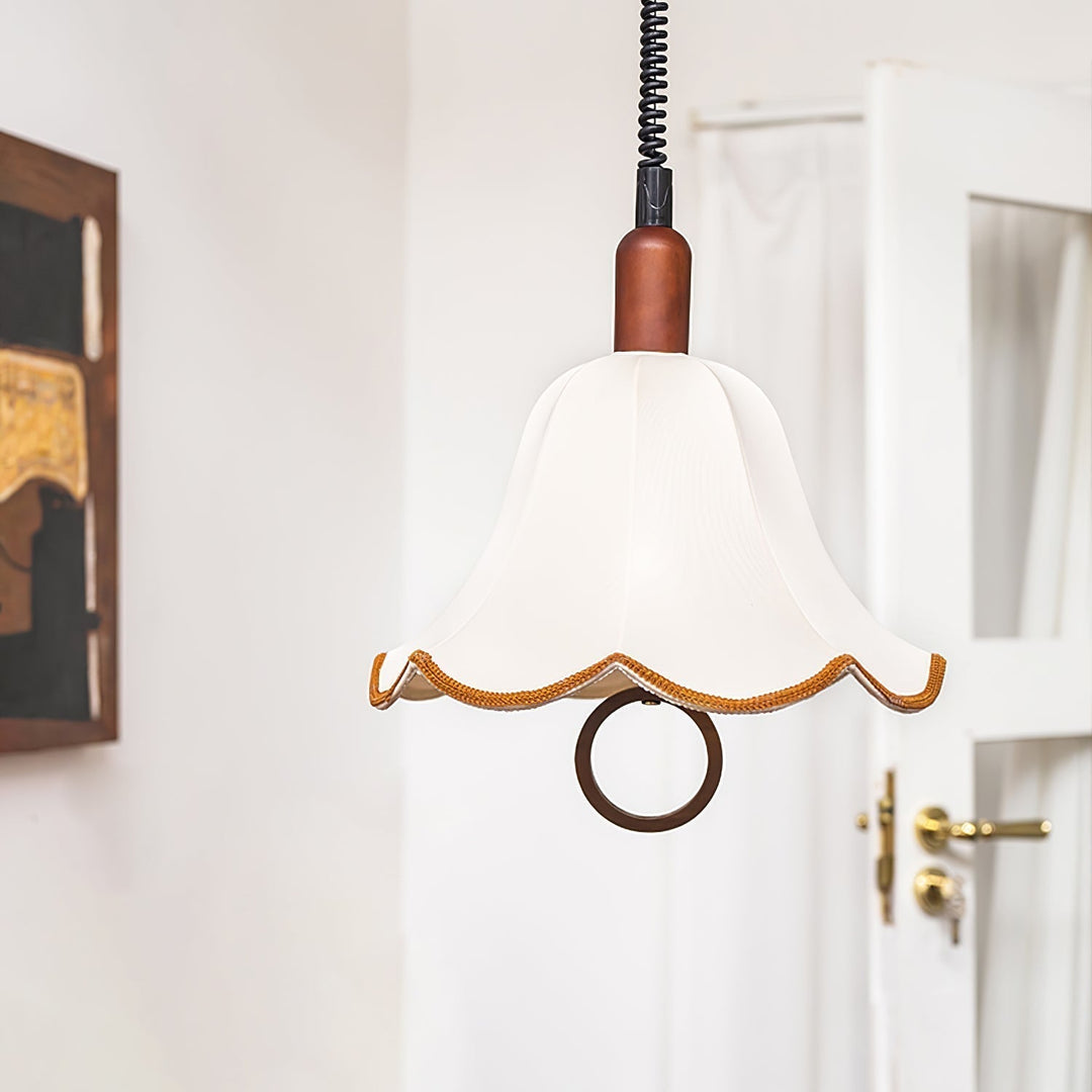 Eurvaryra Classique Élégance Tissu Bois Suspension Lumière - Neutralighting
