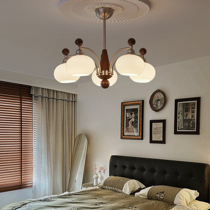 Ivloria Chandelier Bois Verre Orbit Élégance Traditionnelle - Neutralighting