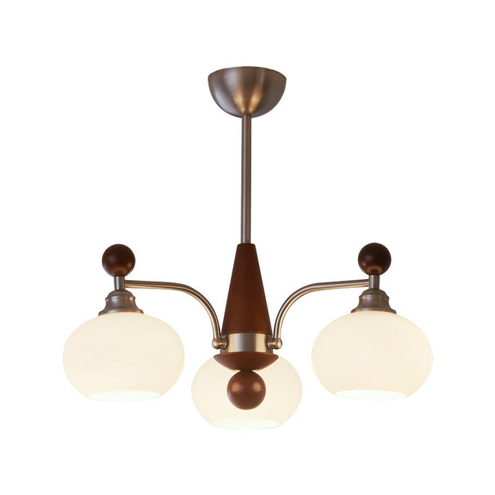 Ivloria Chandelier Bois Verre Orbit Élégance Traditionnelle - Neutralighting