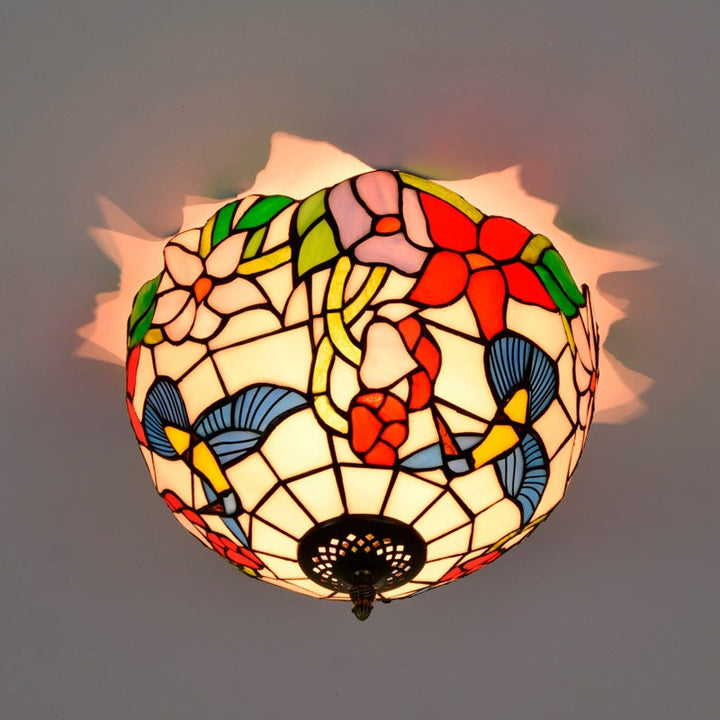 Tiffany Rustique Plafonnier Métal/Verre Salon/Chambre À Coucher - Neutralighting