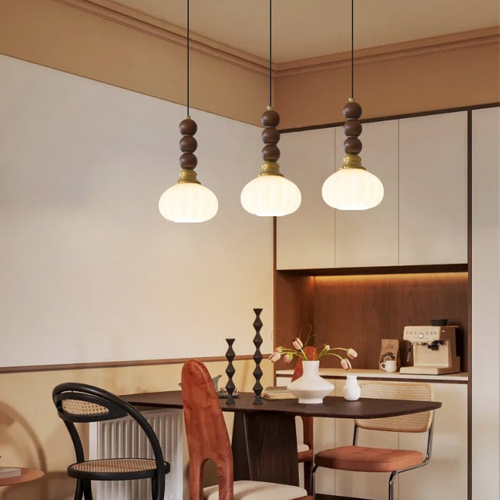 Vothaila Suspension en Verre Vintage et Bois - Neutralighting