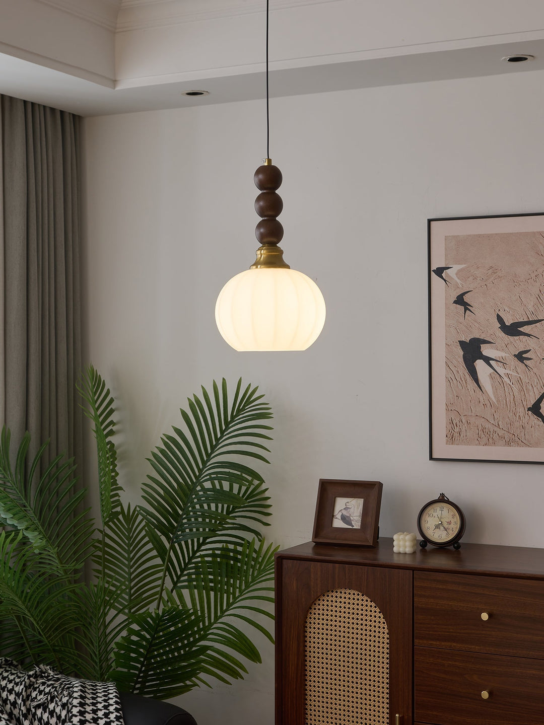 Vothaila Suspension en Verre Vintage et Bois - Neutralighting