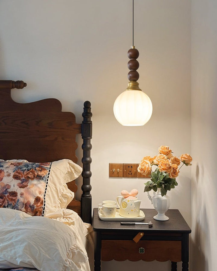 Vothaila Suspension en Verre Vintage et Bois - Neutralighting