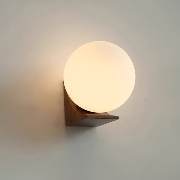 Icarara Applique murale moderne minimaliste en bois et verre Orb - Neutralighting