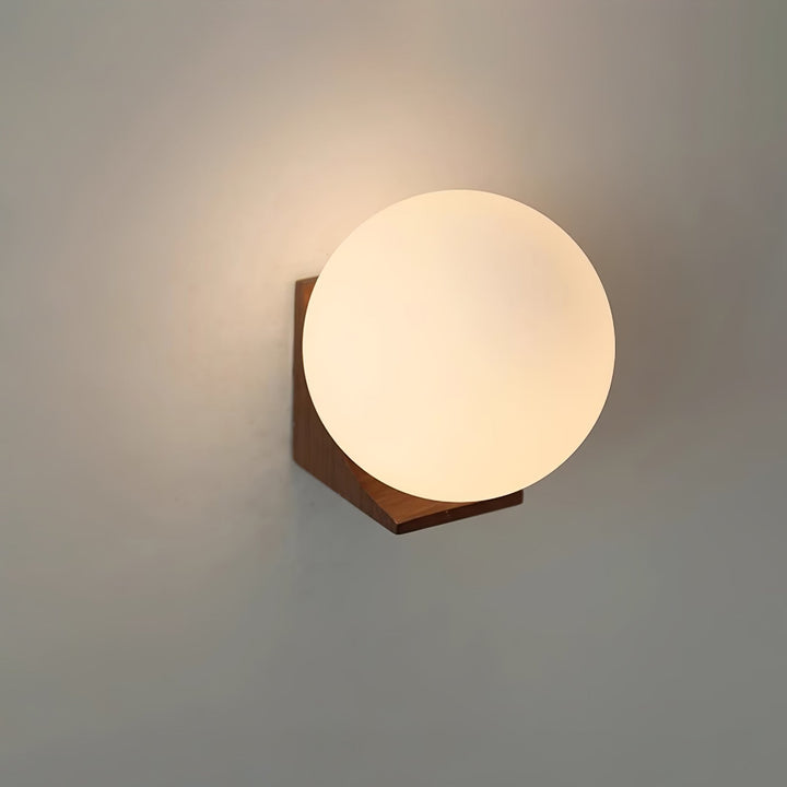 Icarara Applique murale moderne minimaliste en bois et verre Orb - Neutralighting